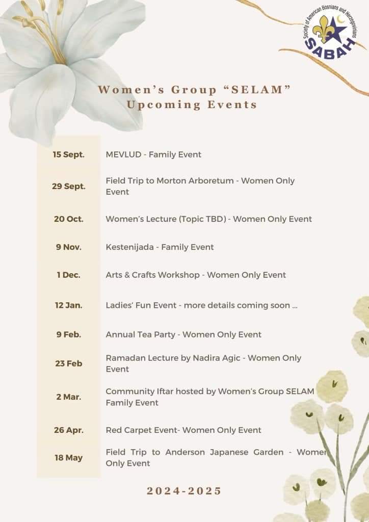 Women's Group SELAM Upcoming Events